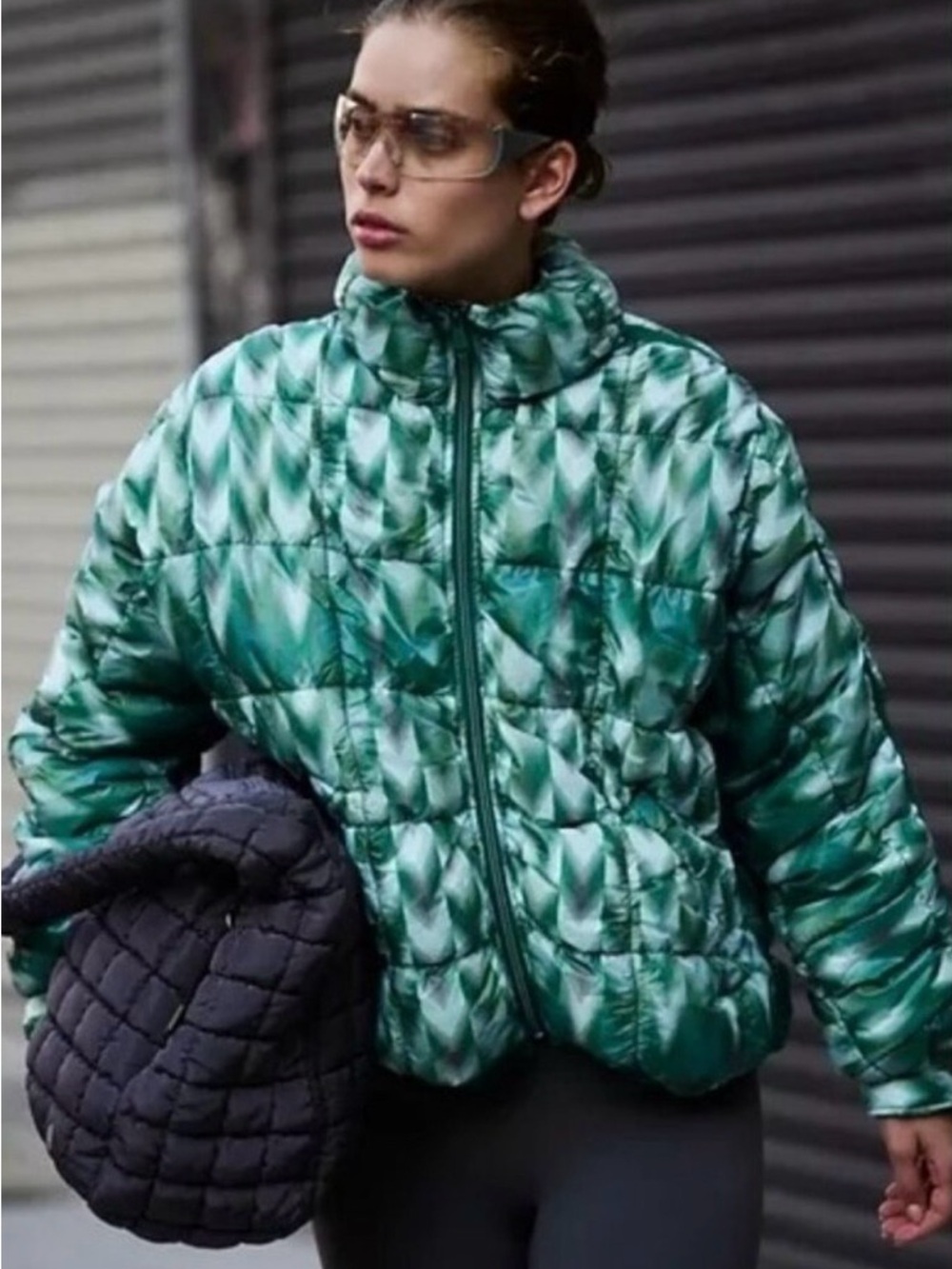 Free People Kelly Green Pippa Packable Puffer Jacket  Size XS